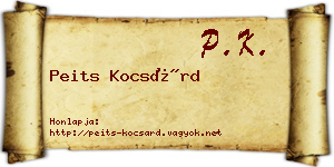 Peits Kocsárd névjegykártya